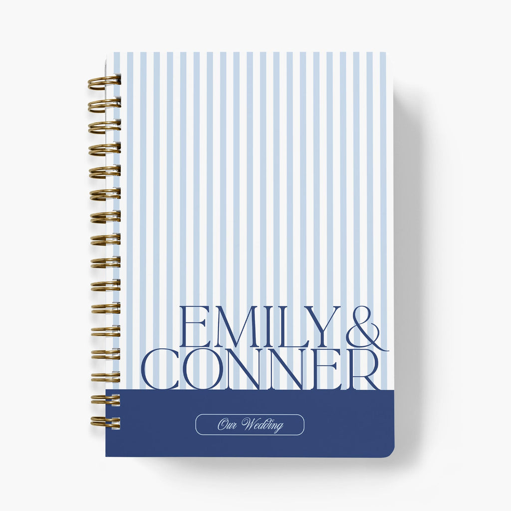 Wedding Planner — Classic Stripe design, front cover on white background