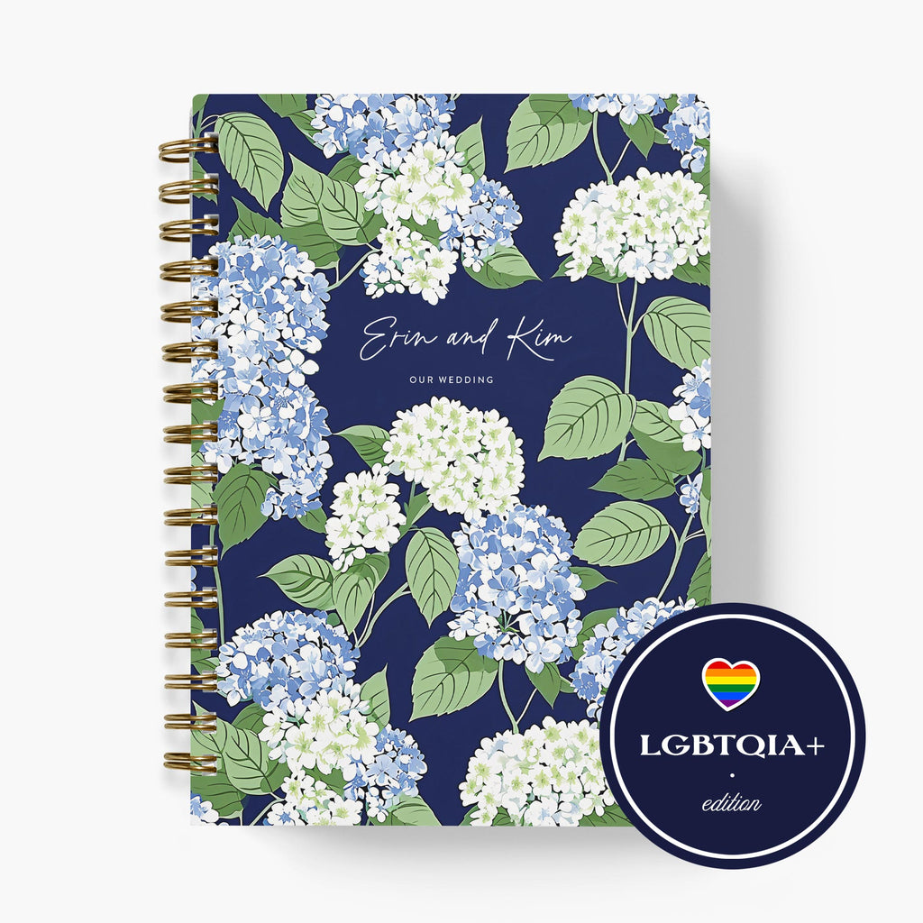 LGBT Wedding Planner — Cape Hydrangea design, front cover on white background
