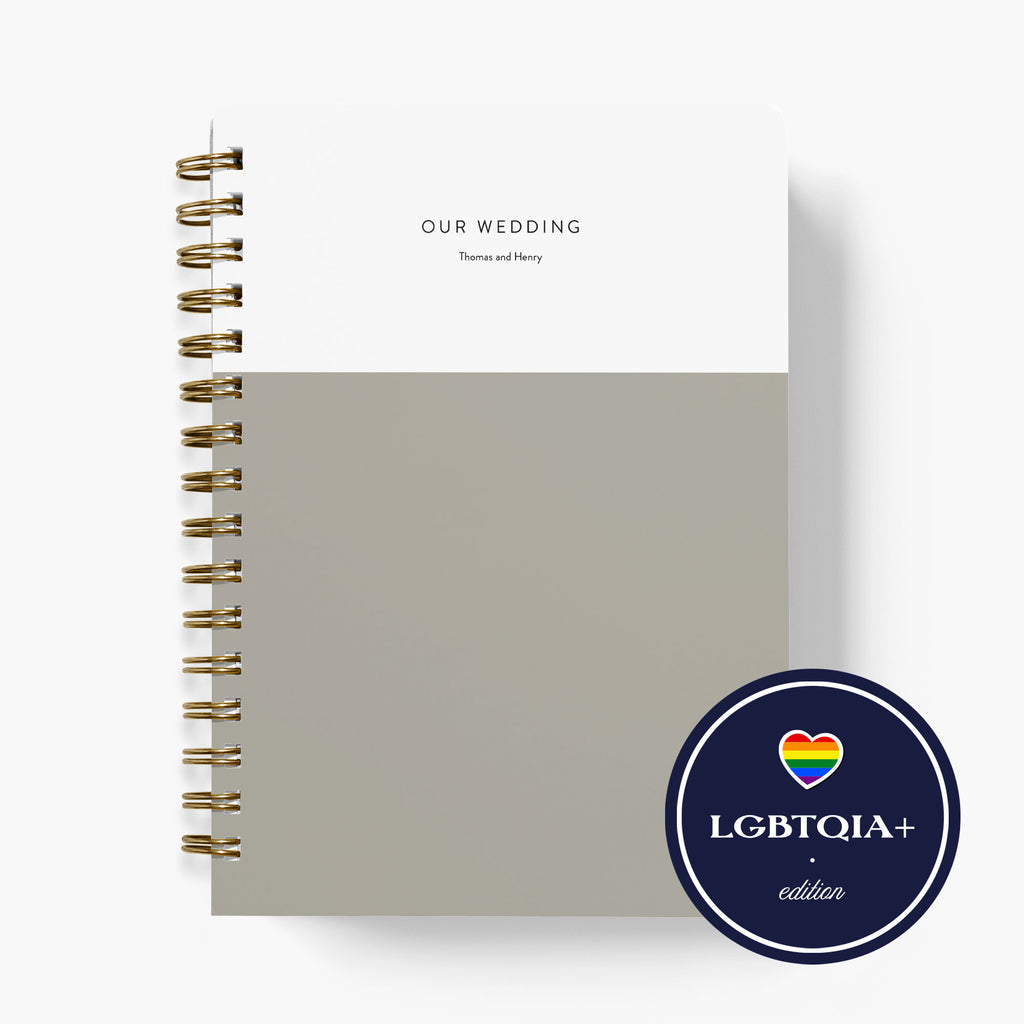 LGBT Wedding Planner — Colorblock design, front cover on white background