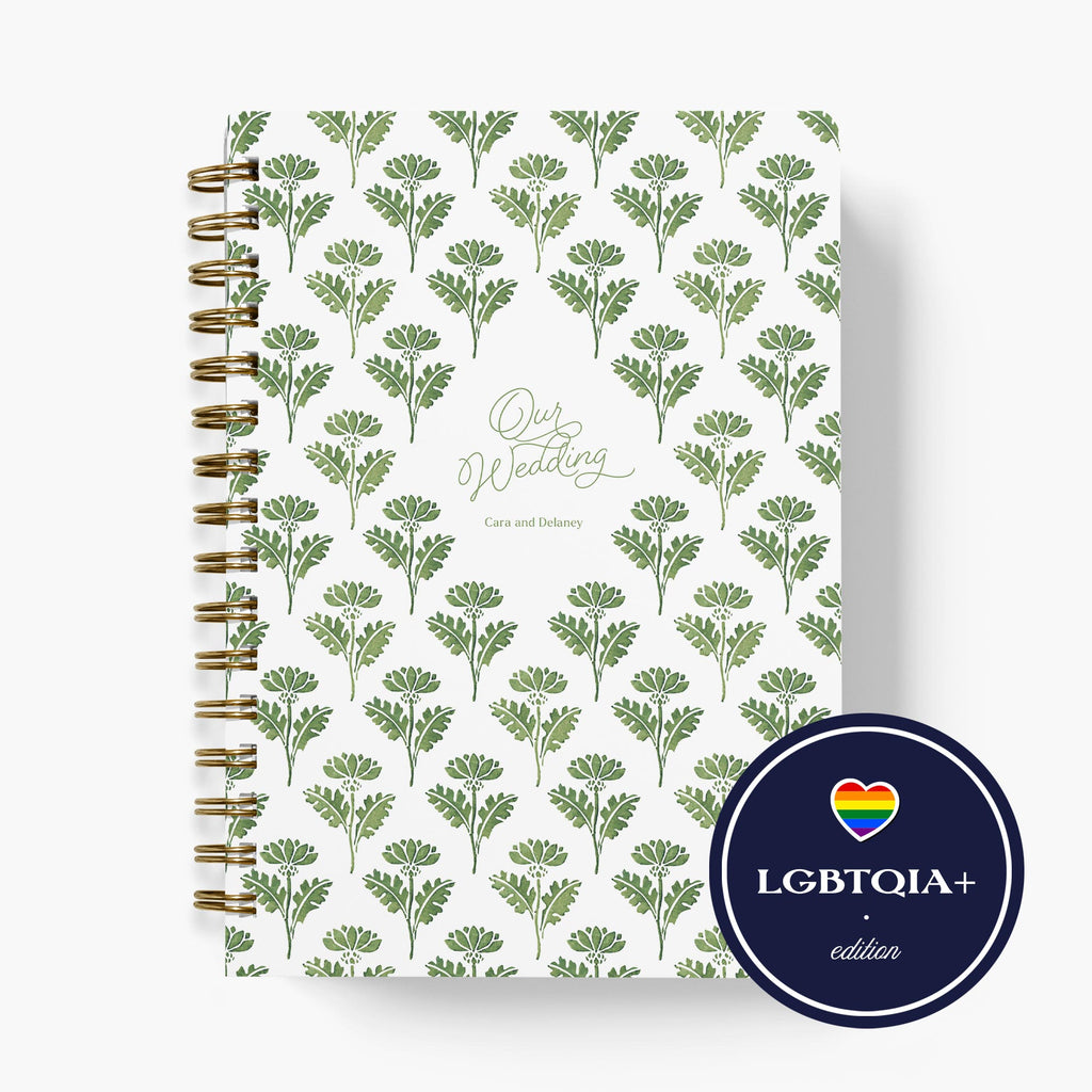 LGBT Wedding Planner — Fresh Foliage design, front cover on white background