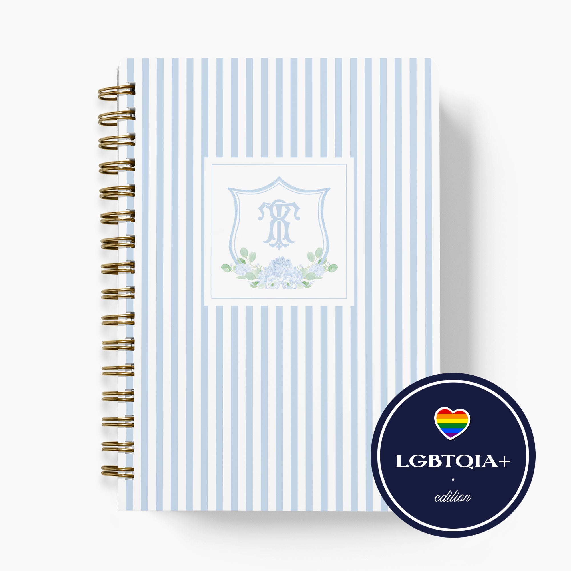 LGBT Wedding Planner — Hydrangea Crest design, front cover on white background