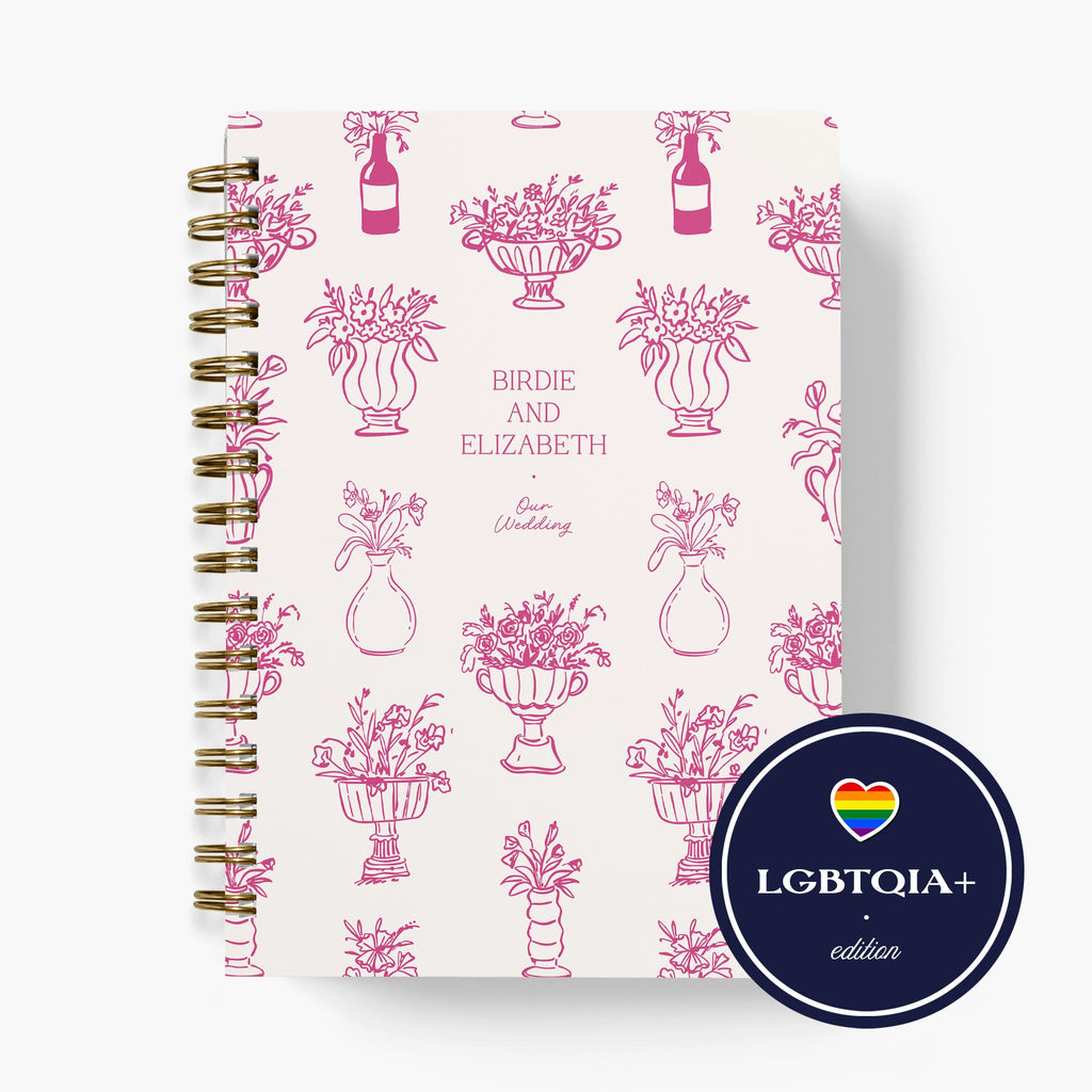 LGBT Wedding Planner — Floral Vases design, front cover on white background