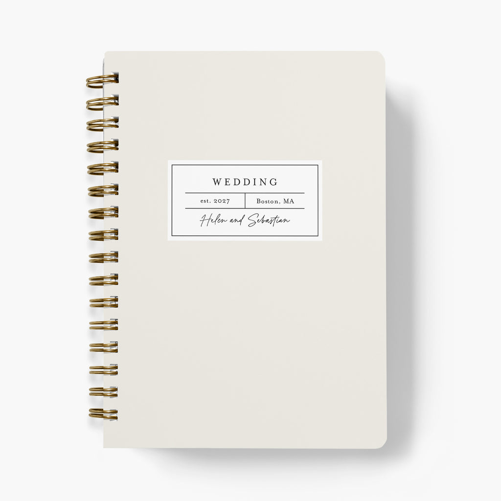 Wedding Planner — Modern Label design, front cover on white background
