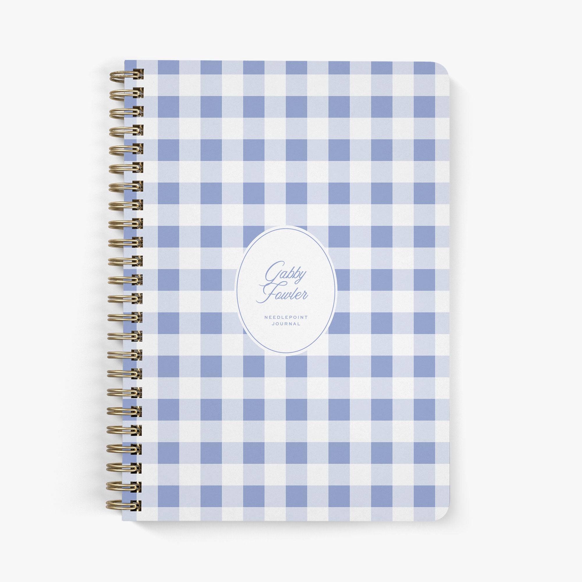 Needlepoint Journal - Blue Gingham