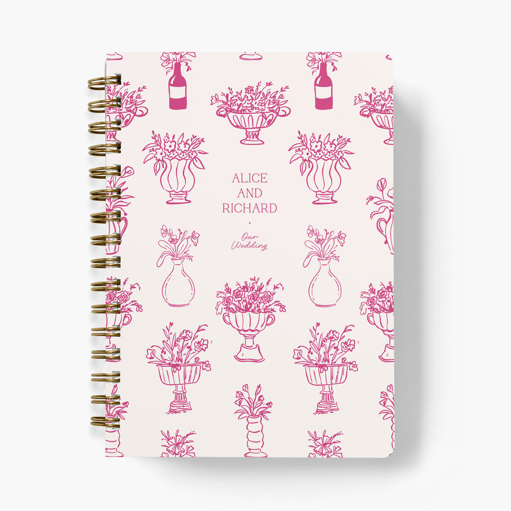 Wedding Planner — Floral Vases design, front cover on white background