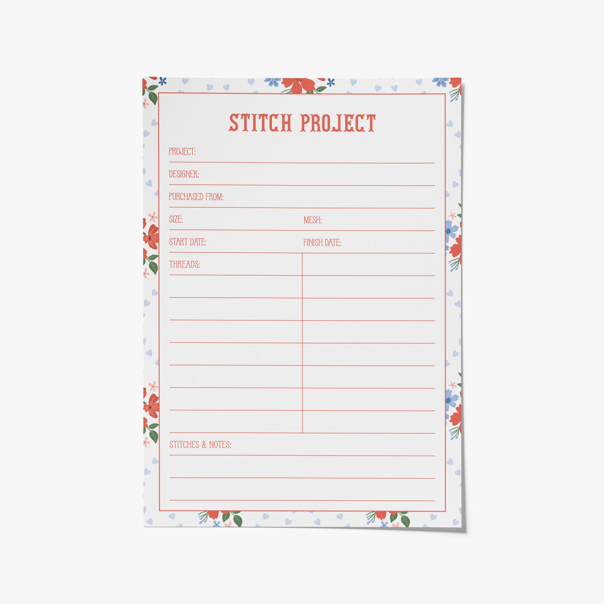 Needlepoint Project Cards - Heirloom Heart