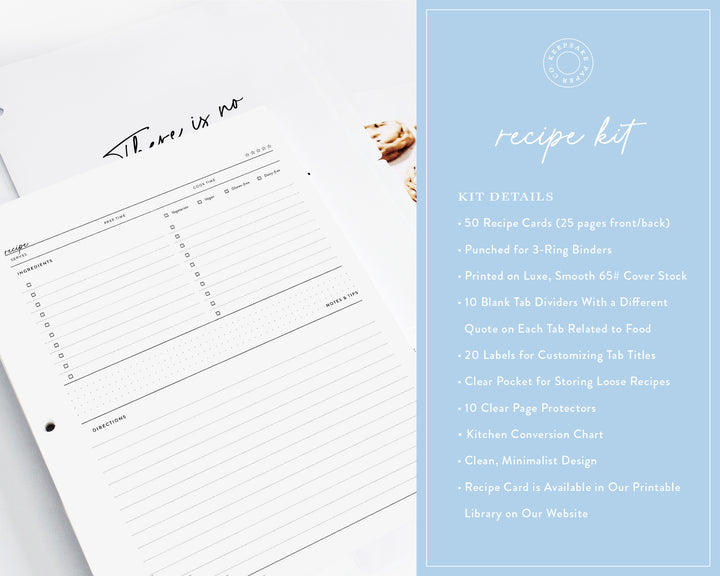 Recipe Binder Kit