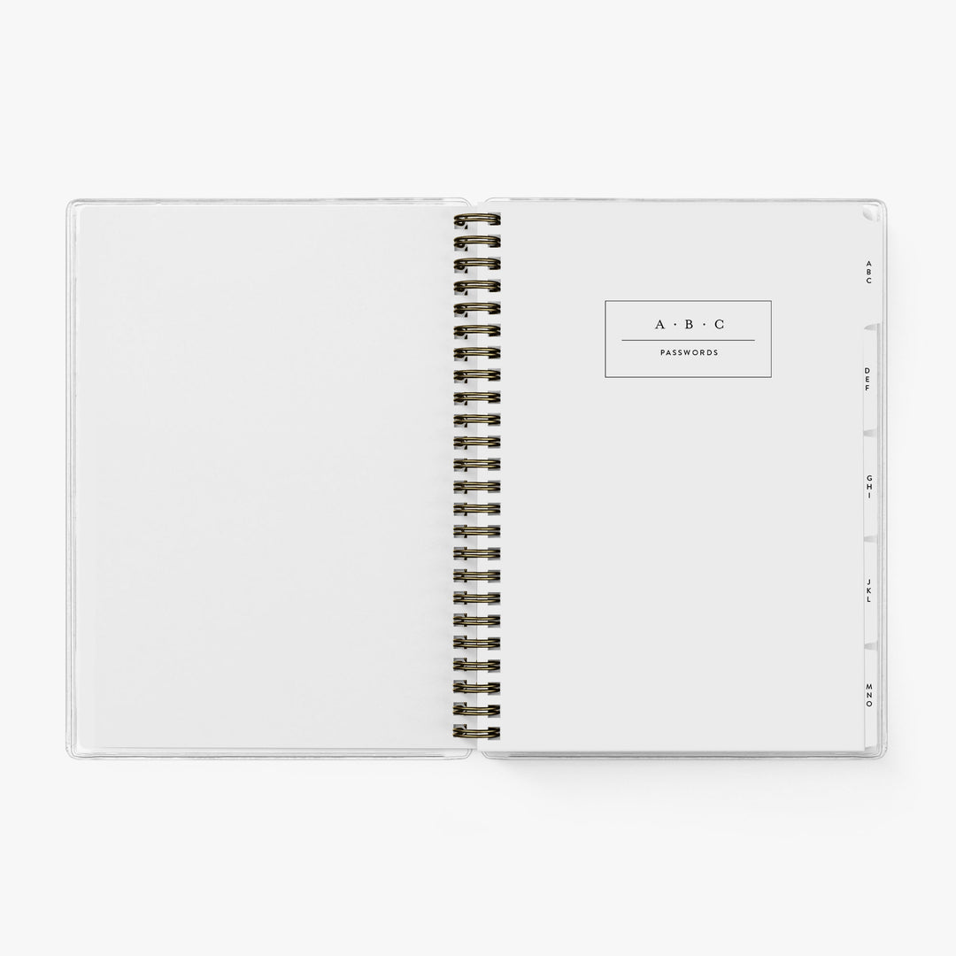 Our personalized password keepers contain 10 tabbed sections listed alphabetically