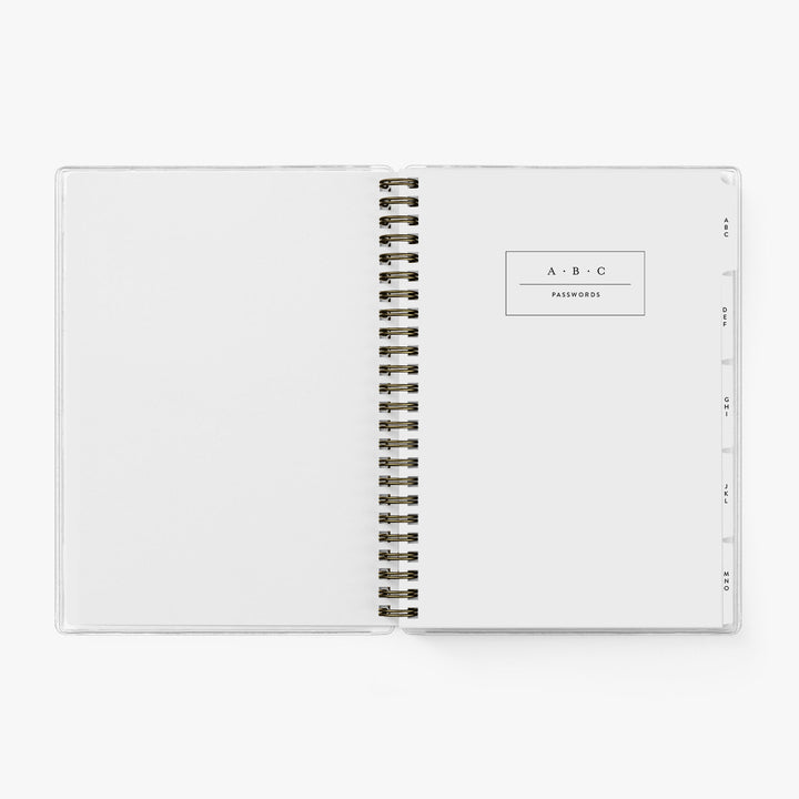 Our personalized password keepers contain 10 tabbed sections listed alphabetically