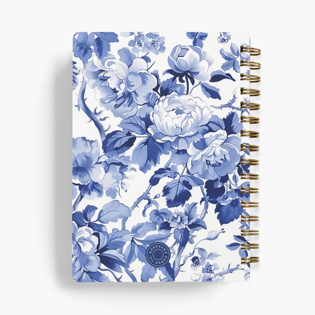 Wedding Planner — Blue Toile design, back cover view