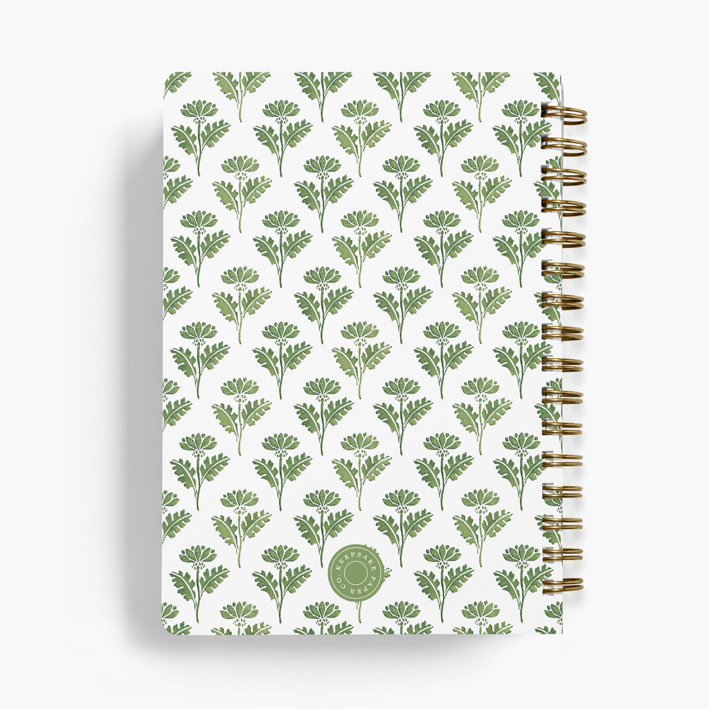 Wedding Planner — Fresh Foliage design, back cover view