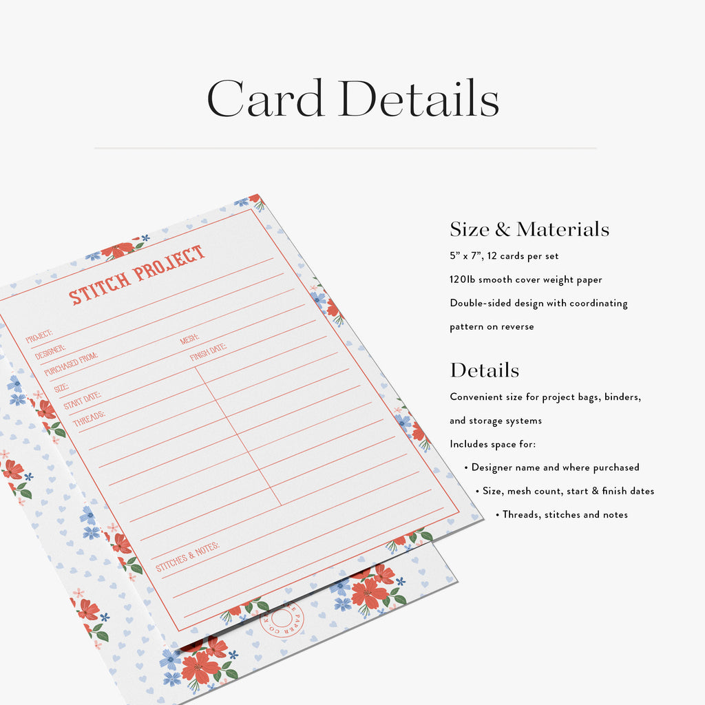 Needlepoint Project Cards - Heirloom Heart