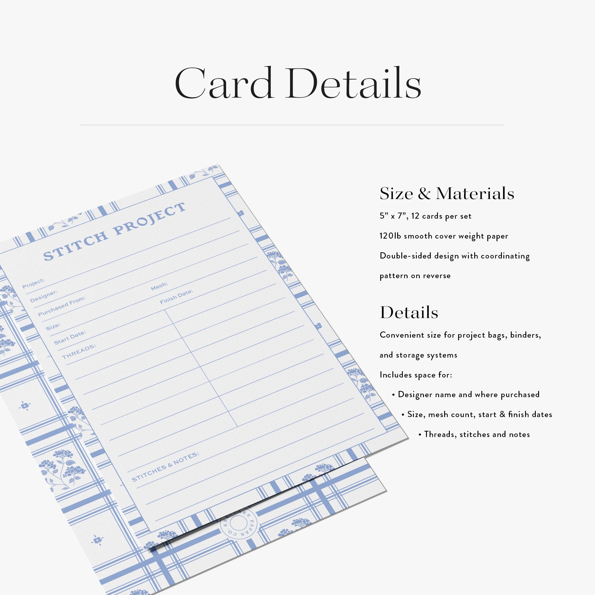 Needlepoint Project Cards - Heirloom Stripe