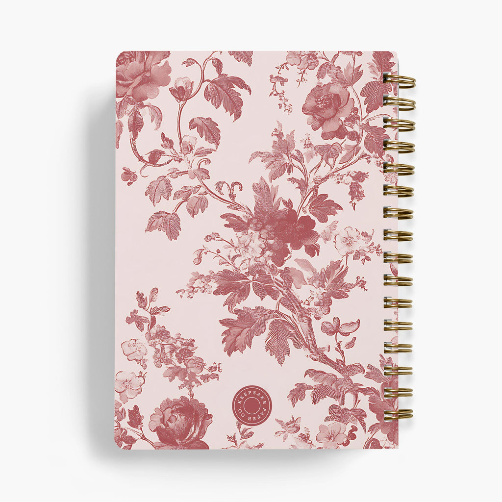 LGBT Wedding Planner — Blush Toile design, back cover view