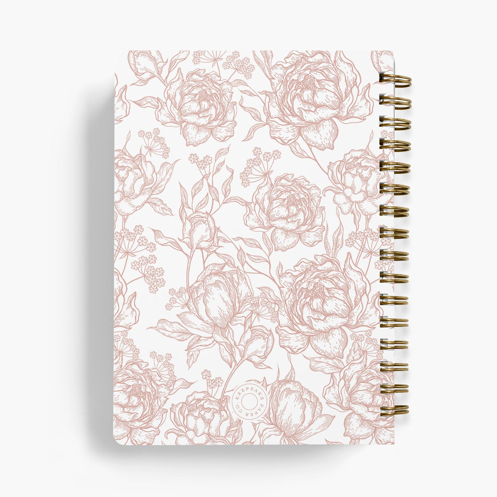 LGBT Wedding Planner — Peony Toile design, back cover view