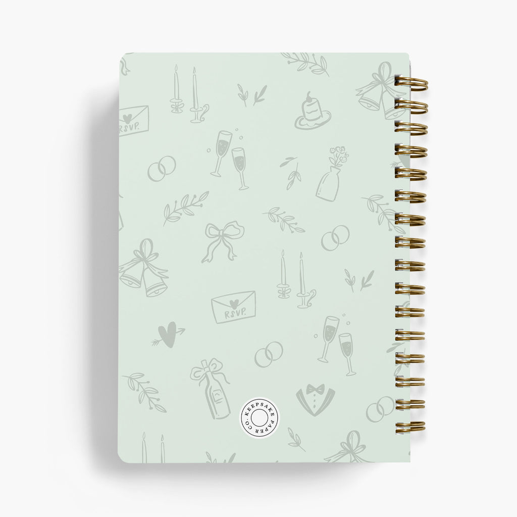 LGBT Wedding Planner — Wedding Doodles design, back cover view
