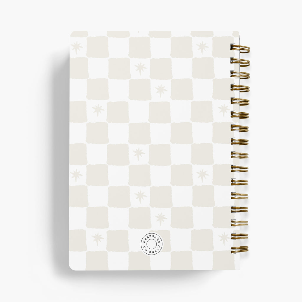 Wedding Planner — Painted Check design, back cover view