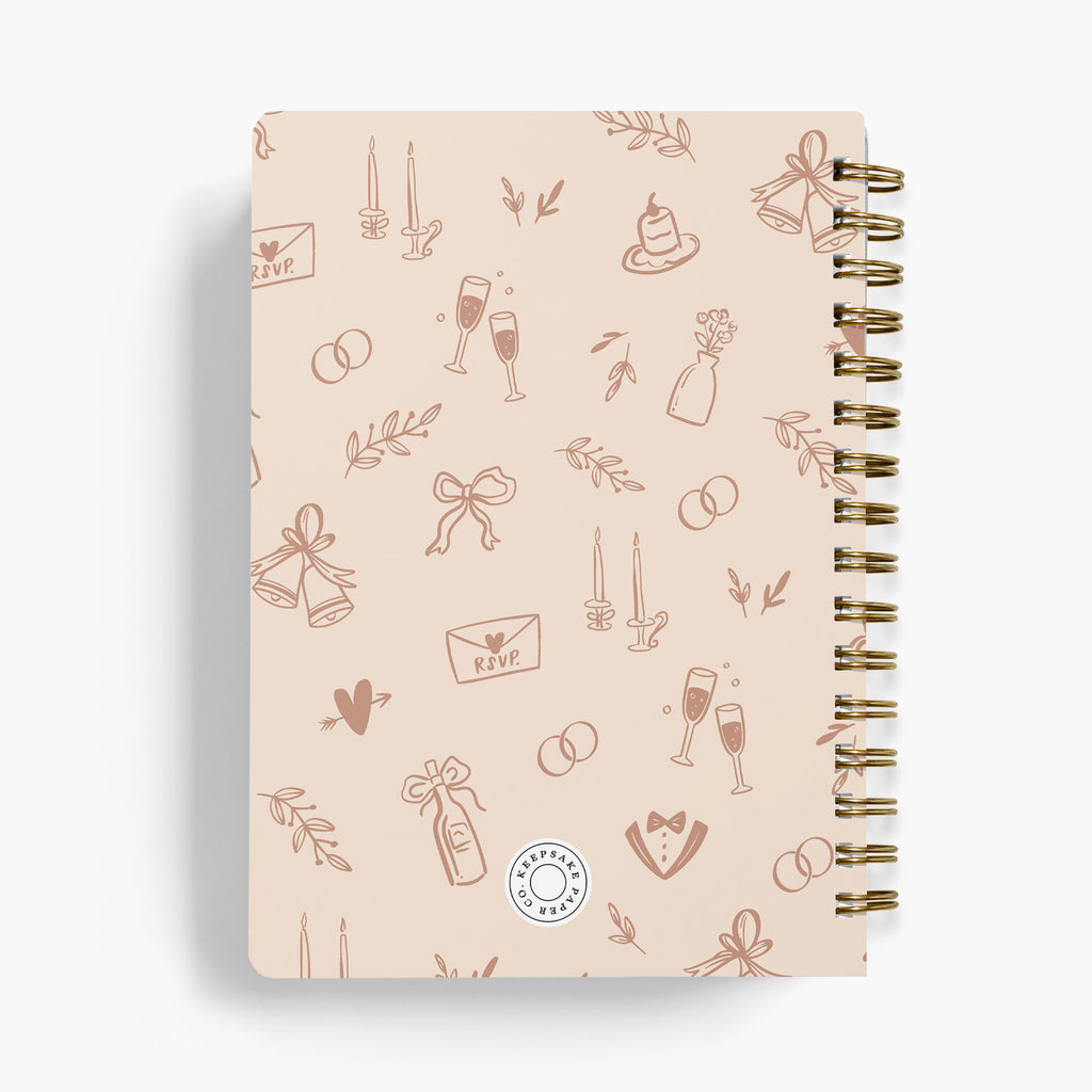 Wedding Planner — Wedding Doodles design, back cover view