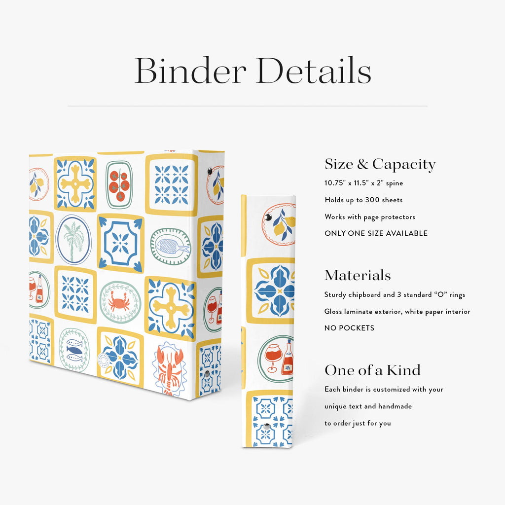 Recipe Binder - Tuscan Tile