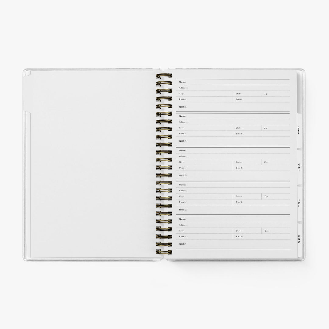 The custom address book by Keepsake Paper has room for 360 contacts total