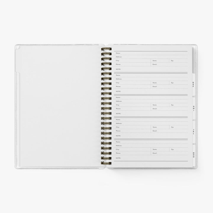 The custom address book by Keepsake Paper has room for 360 contacts total