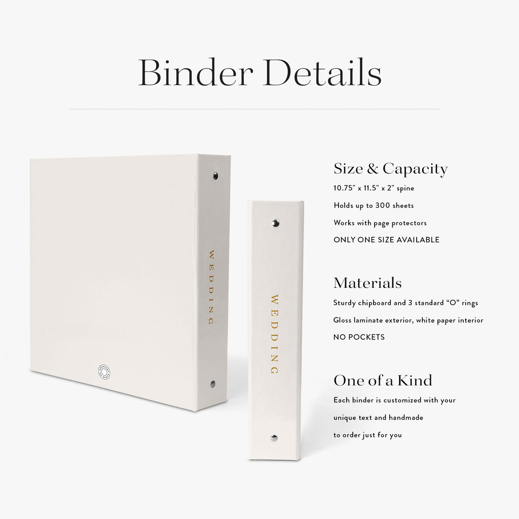 Wedding Binder — Floral Sprig design, back cover view