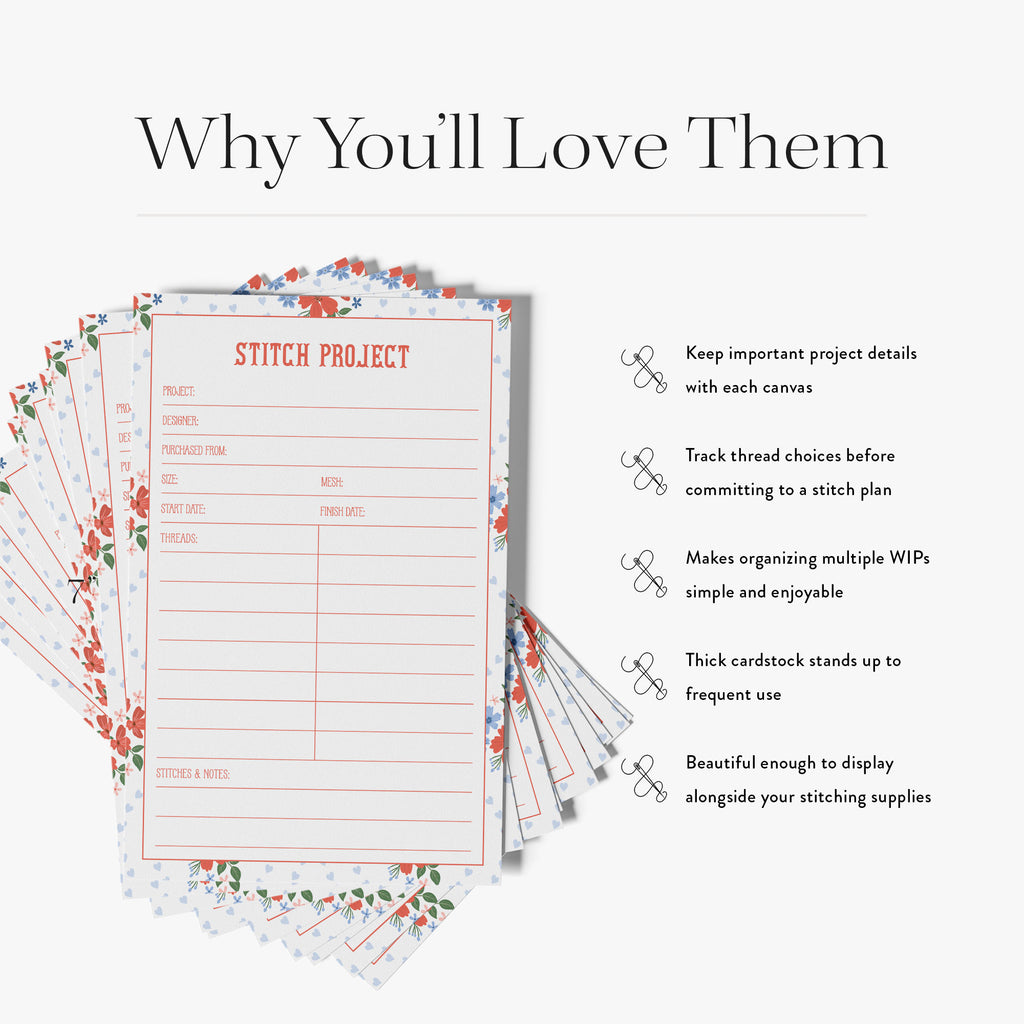 Needlepoint Project Cards - Heirloom Heart