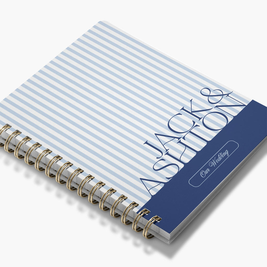 LGBT Wedding Planner — Classic Stripe design, angled view showing cover and spine