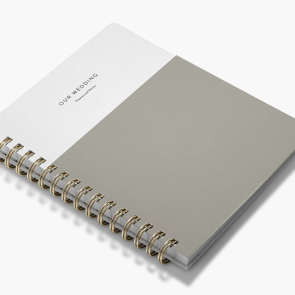 LGBT Wedding Planner — Colorblock design, angled view showing cover and spine