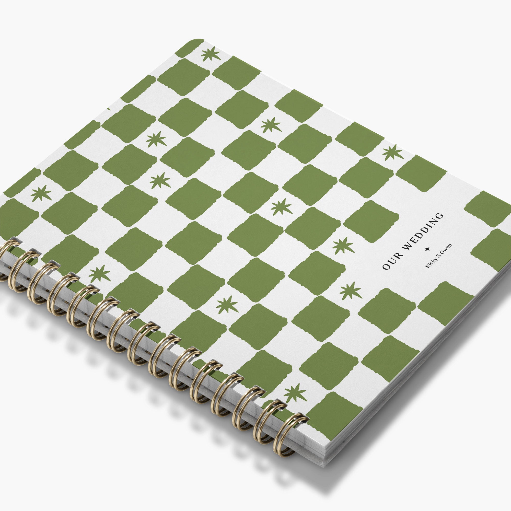 LGBT Wedding Planner — Painted Check design, angled view showing cover and spine