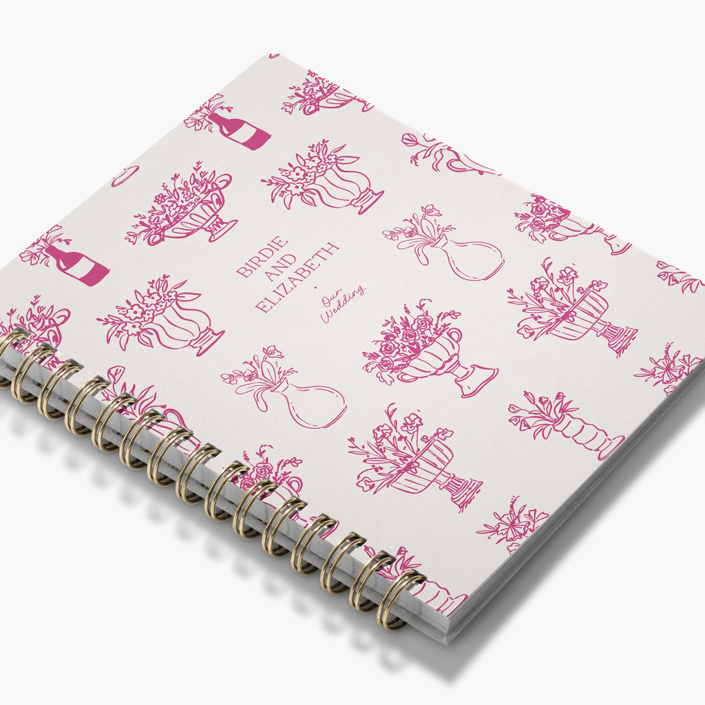 LGBT Wedding Planner — Floral Vases design, angled view showing cover and spine