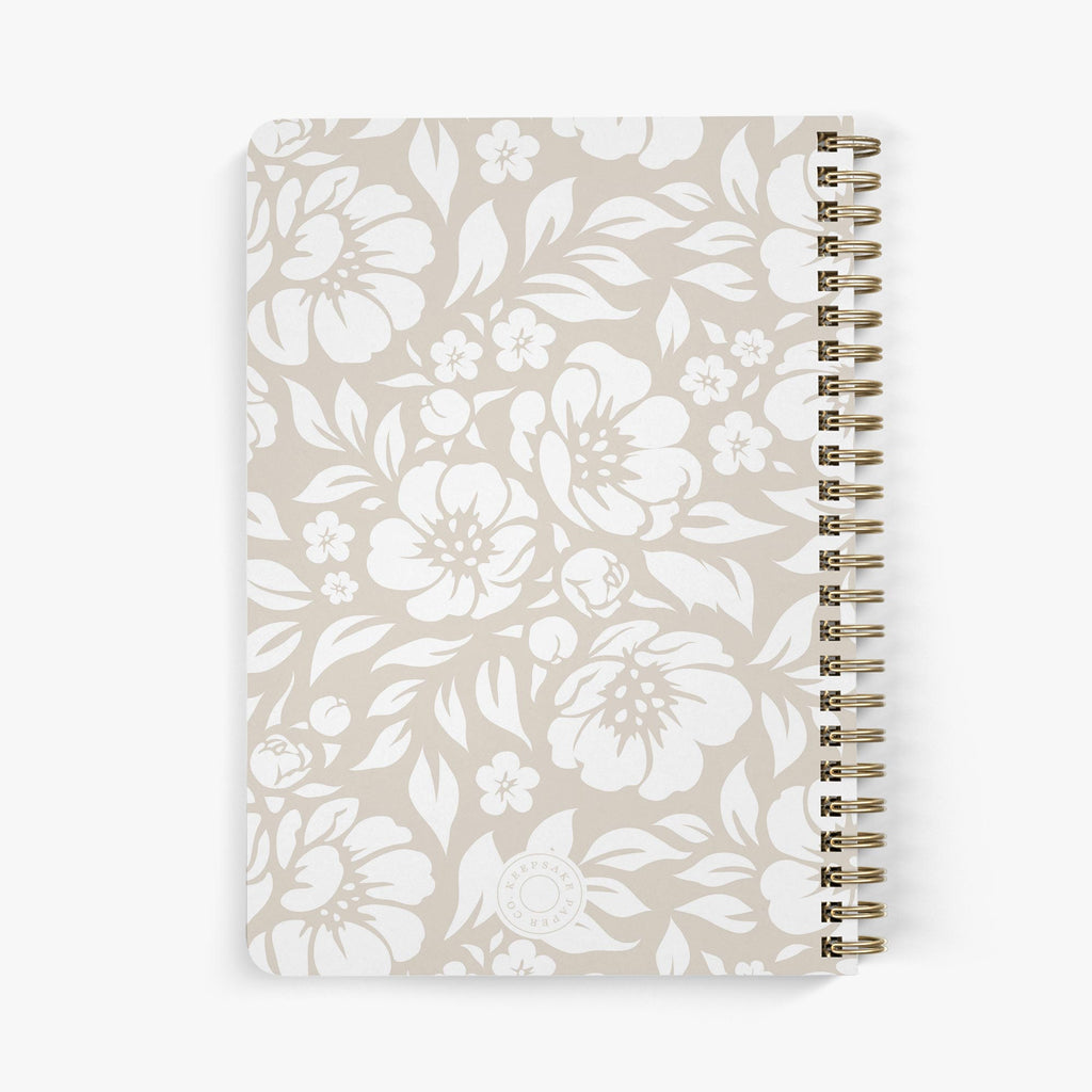 Mother of the Bride Planner — Beige Blooms design, back cover view