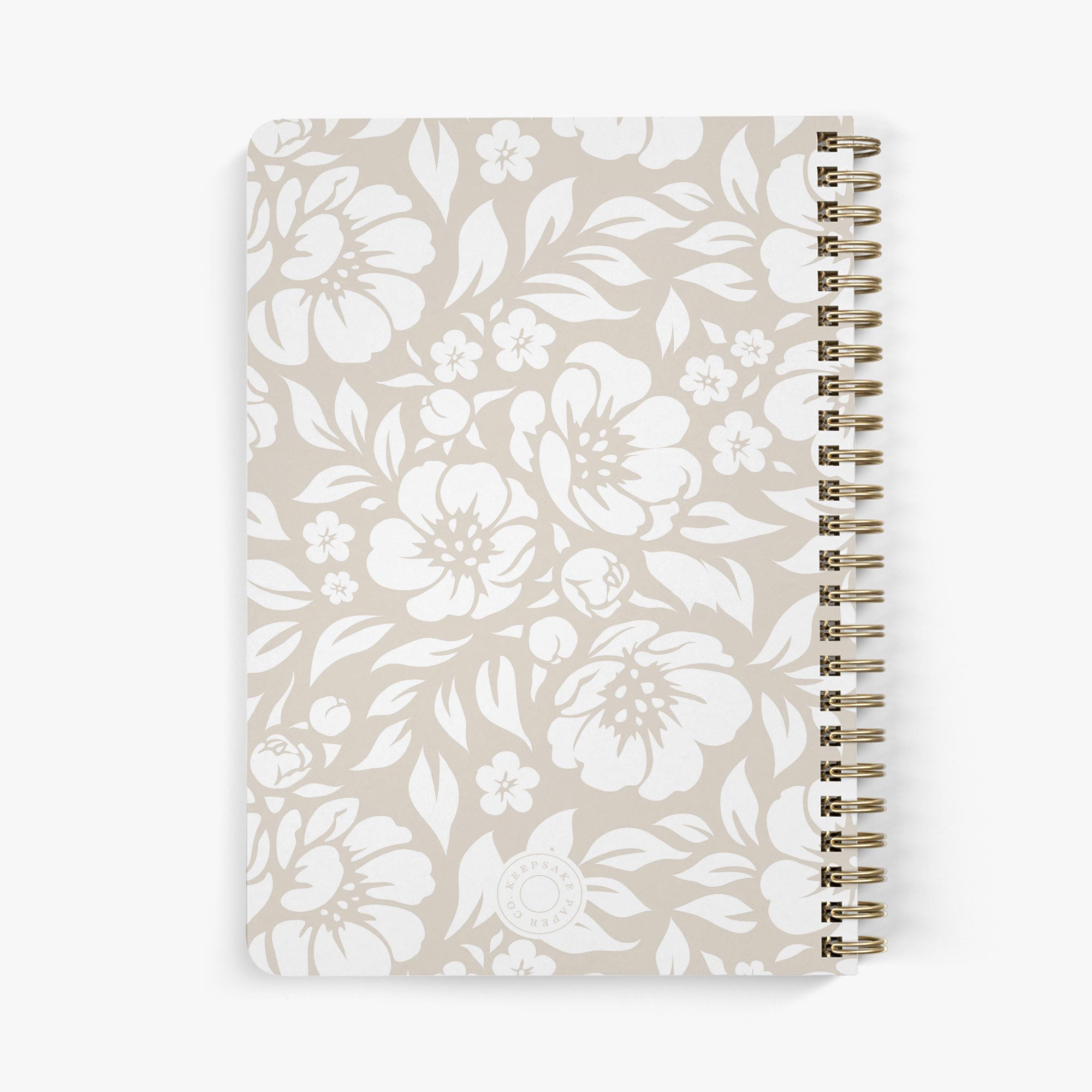 Mother of the Bride Planner — Beige Blooms design, back cover view