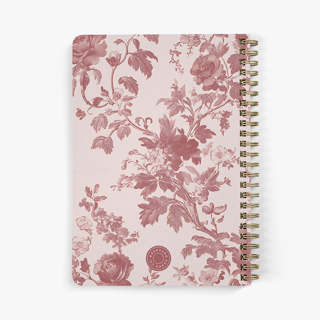Mother of the Bride Planner — Blush Toile design, back cover view