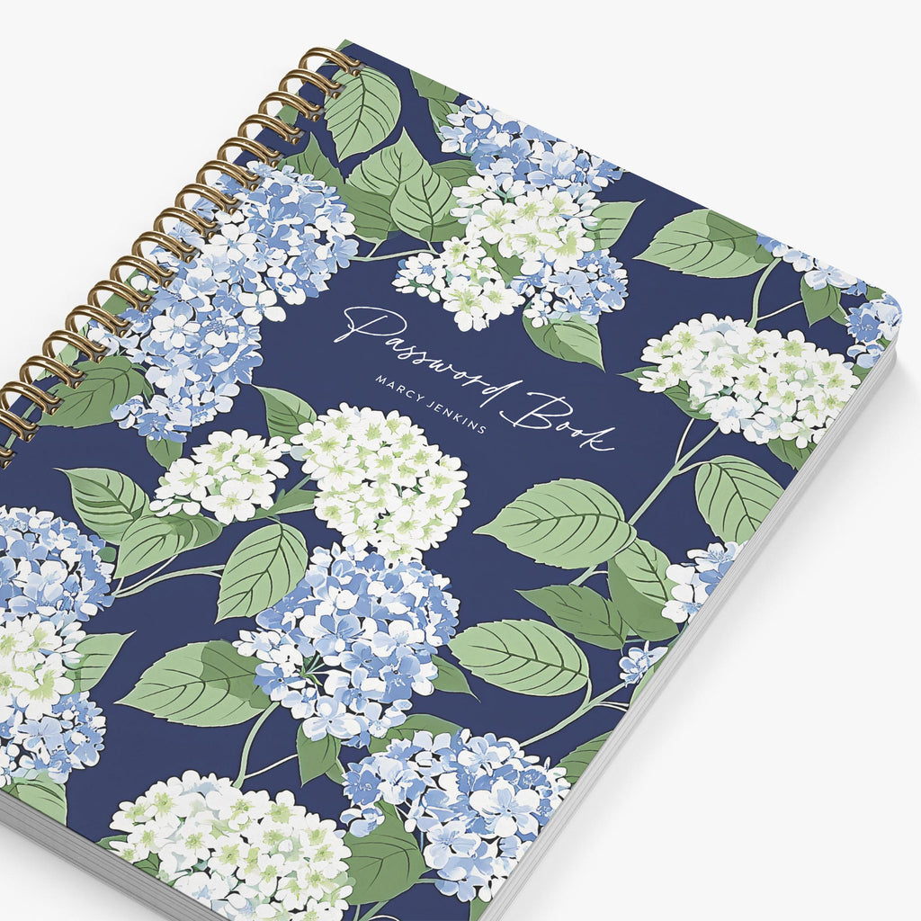 Floral patterned password book on a white background
