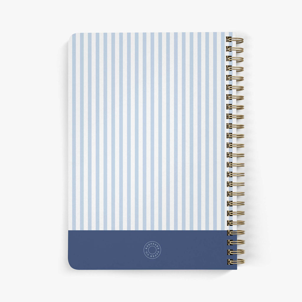 Maid of Honor Planner — Classic Stripe design, back cover view
