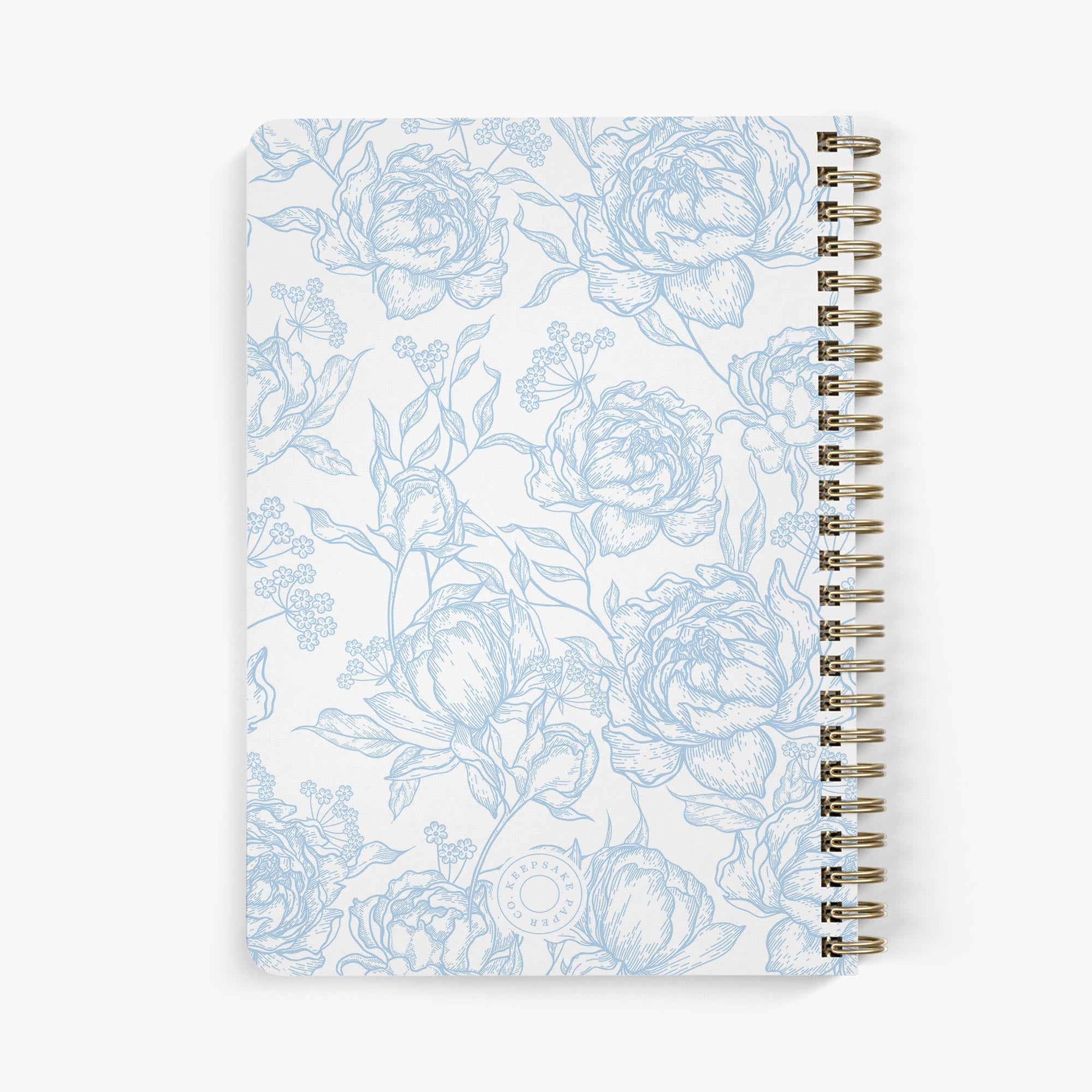 Maid of Honor Planner — Peony Toile design, back cover view
