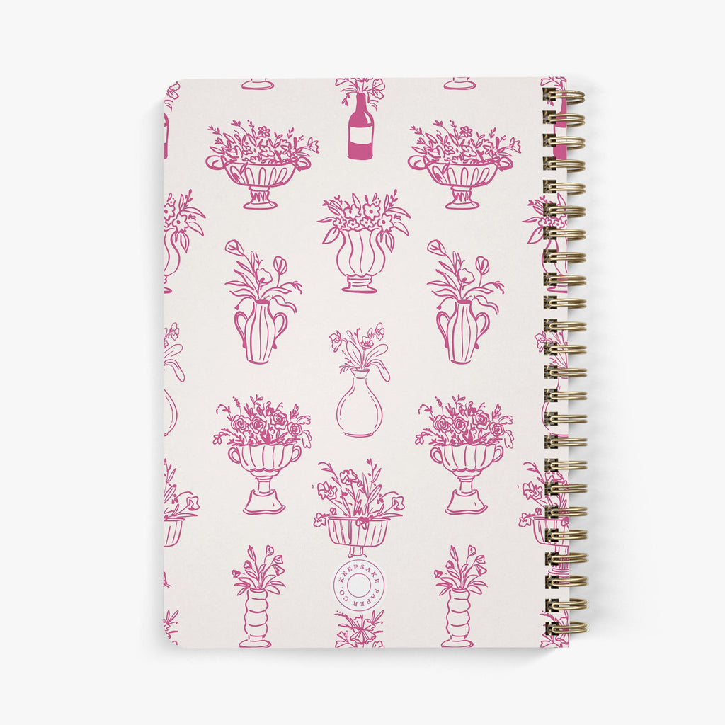 Maid of Honor Planner — Floral Vases design, back cover view