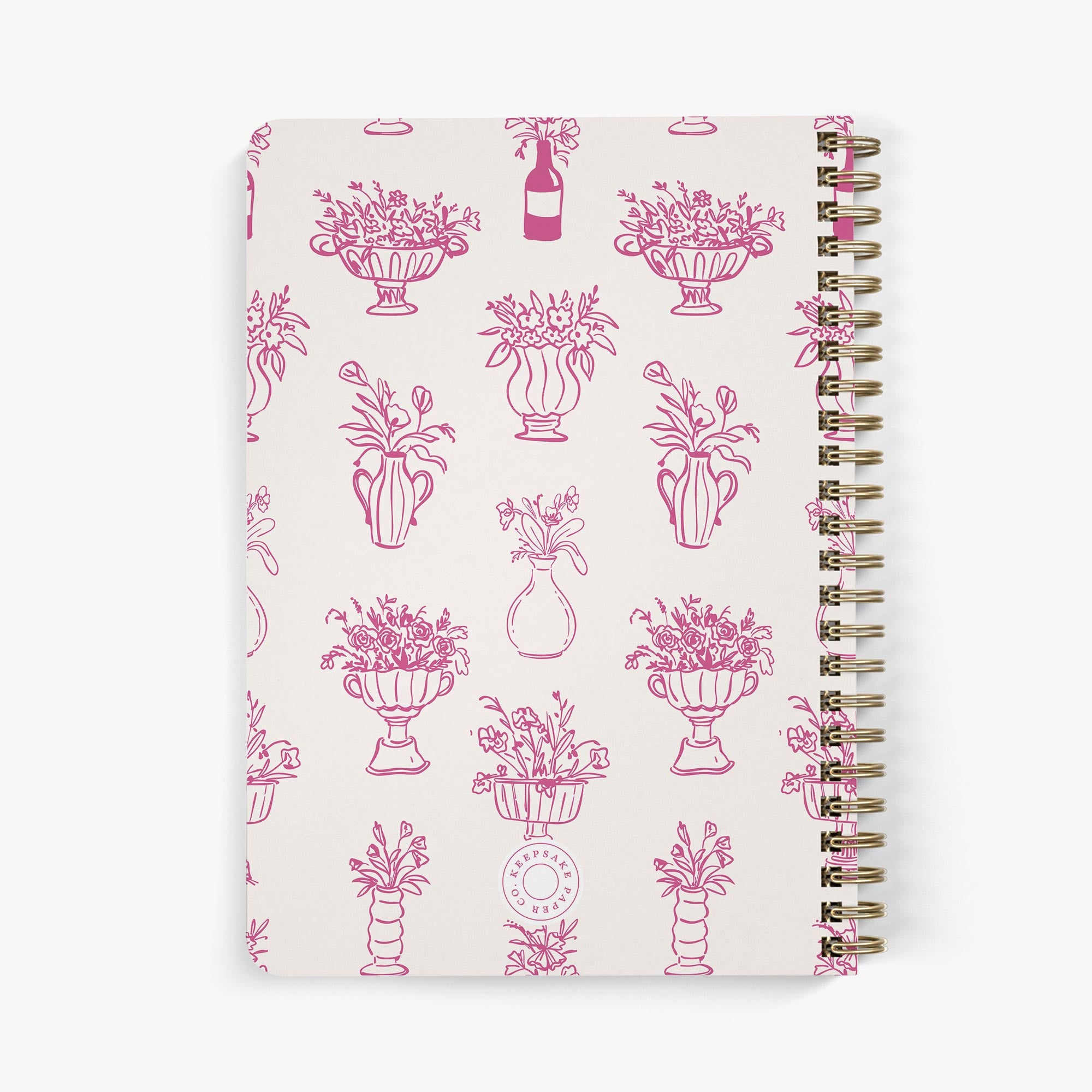 Maid of Honor Planner — Floral Vases design, back cover view