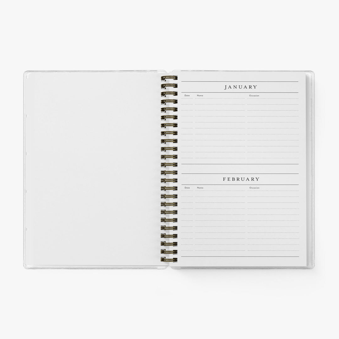 Our personalized address books also feature a section for recording important dates like birthdays and anniversaries 