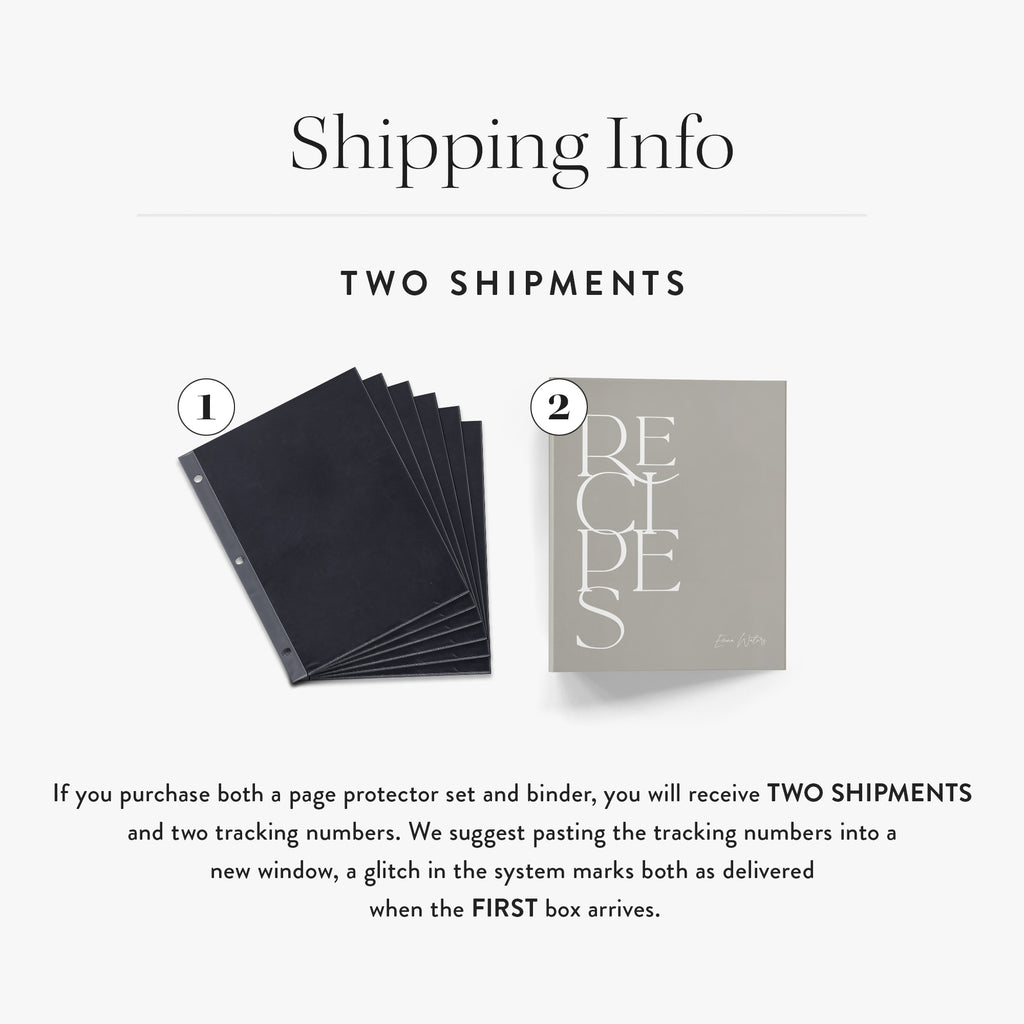 Recipe Binder Page Protectors
