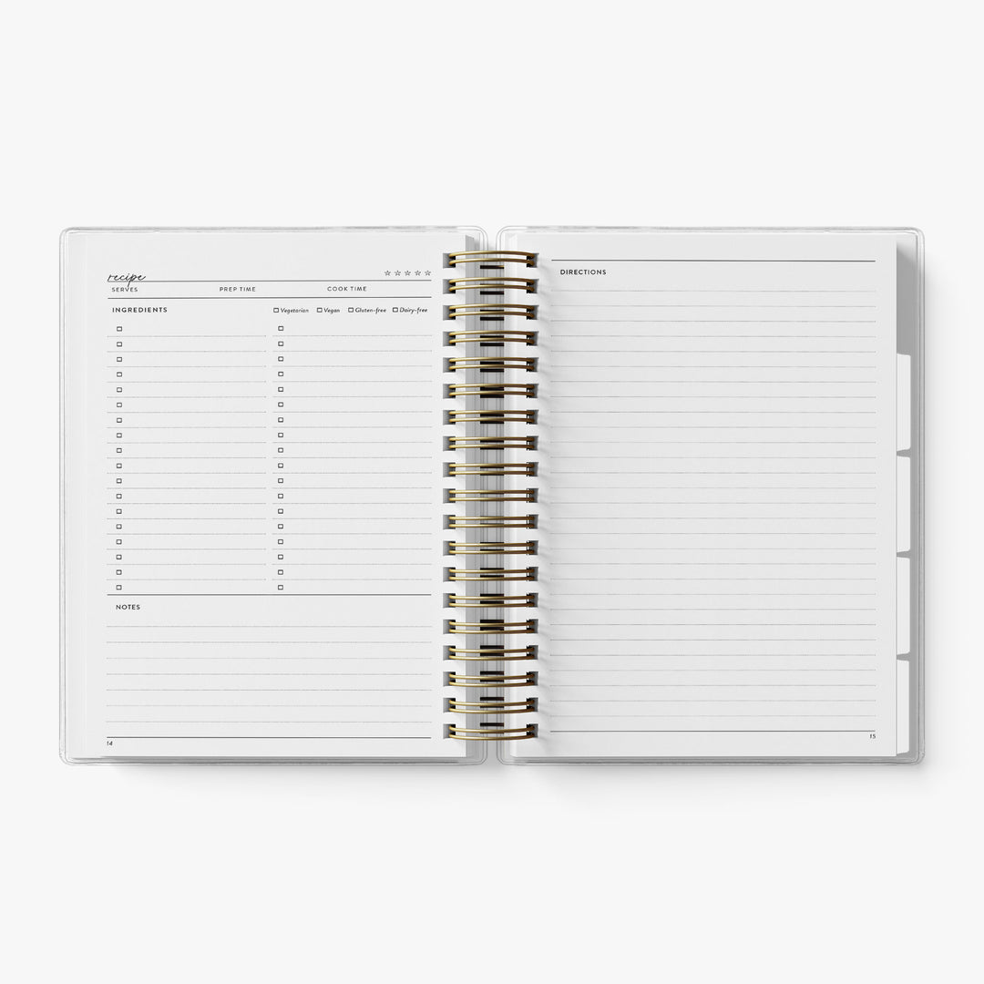 The double page recipes are perfect for your extra-special recipes that need a bit more space for ingredients and directions