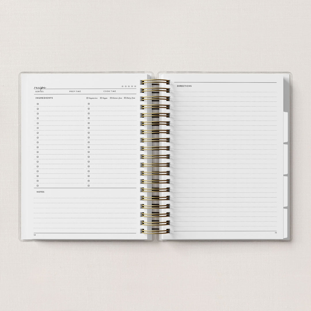 The double page recipes are perfect for your extra-special recipes that need a bit more space for ingredients and directions