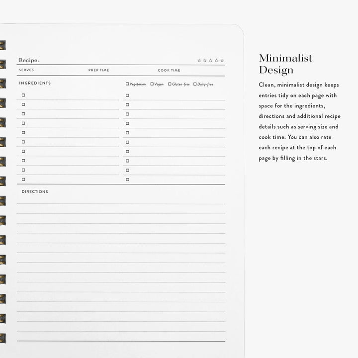 Our personalized cookbooks feature a minimalist design which keeps each recipe page clean, tidy and easy to read.