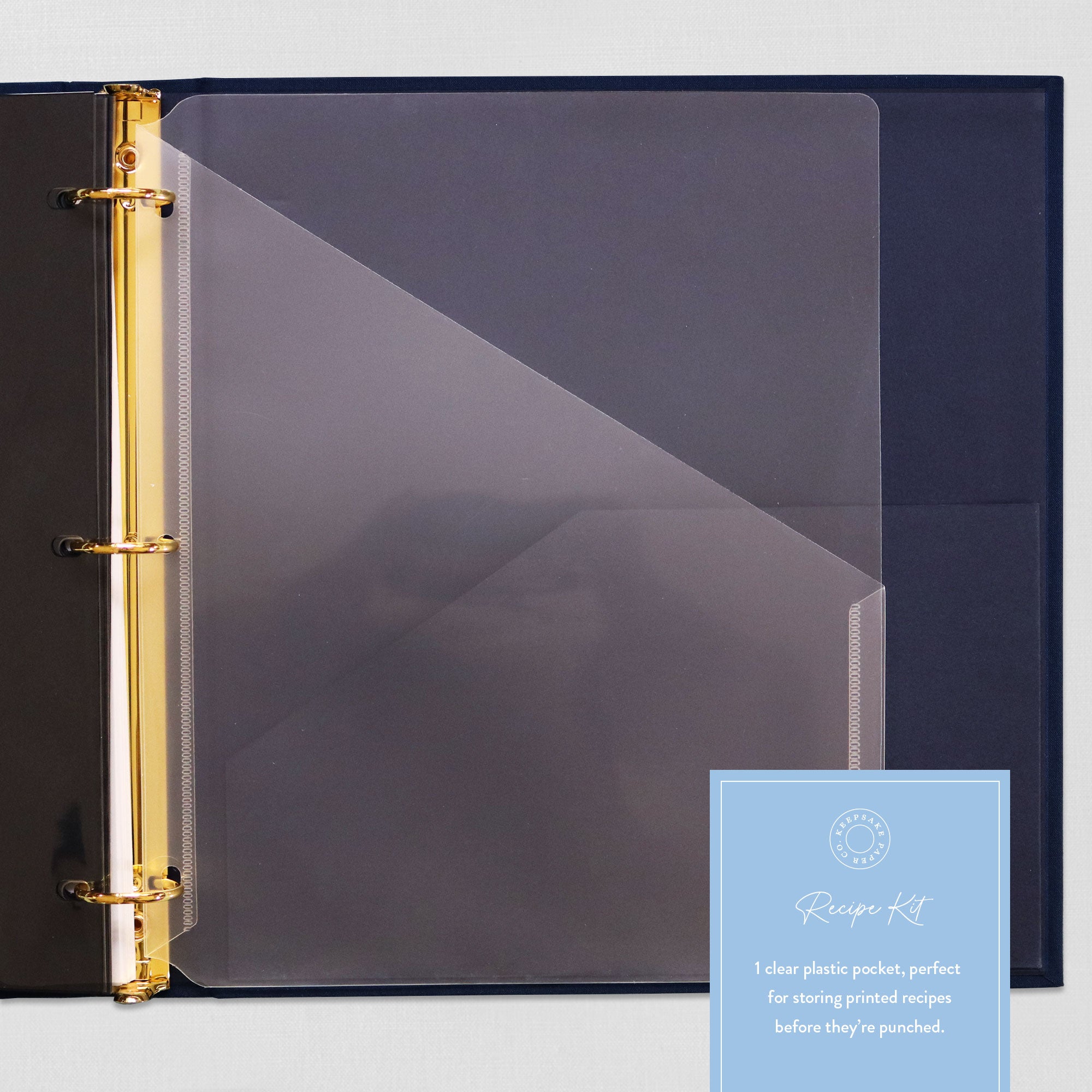 Laminated tab dividers inside Recipe Binder Kit recipe binder