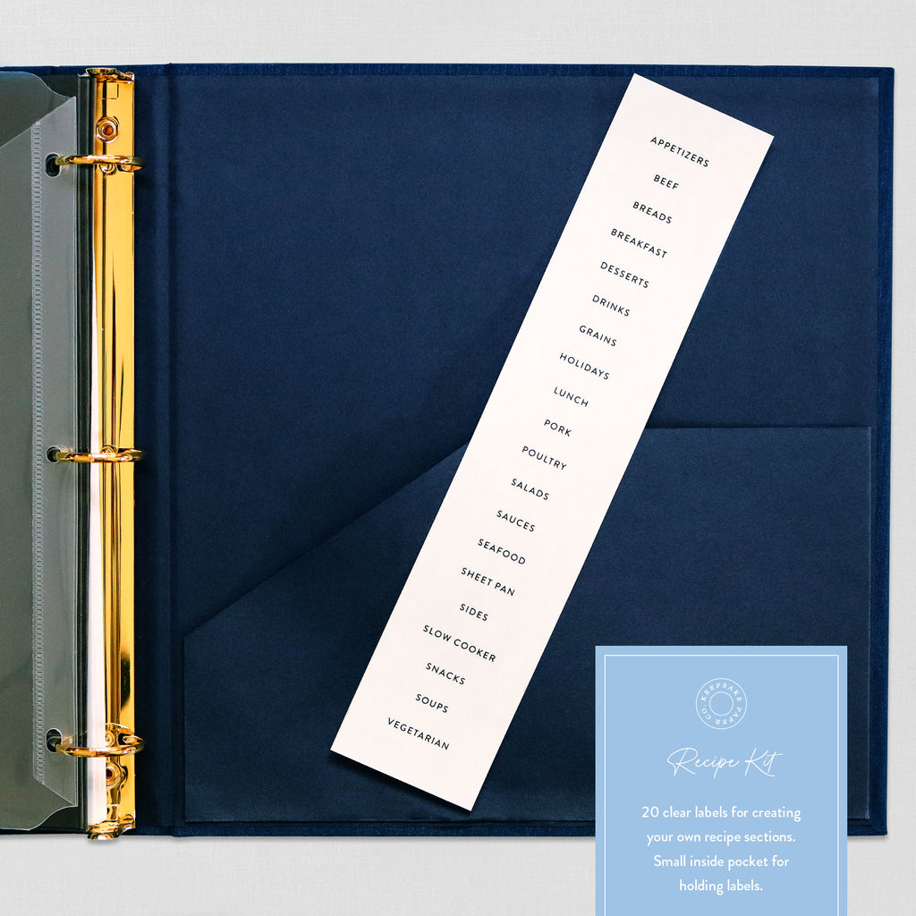 Page layout inside Recipe Binder Kit recipe binder