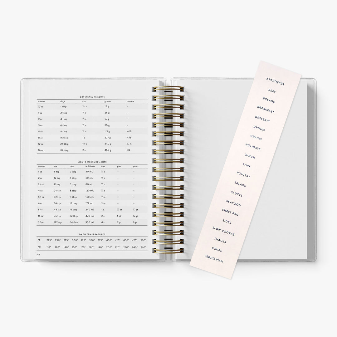 The kitchen conversions chart also includes both dry and liquid measurements along with 20 labels for customizing your sections