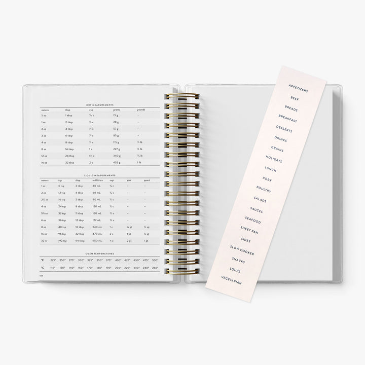 The kitchen conversions chart also includes both dry and liquid measurements along with 20 labels for customizing your sections