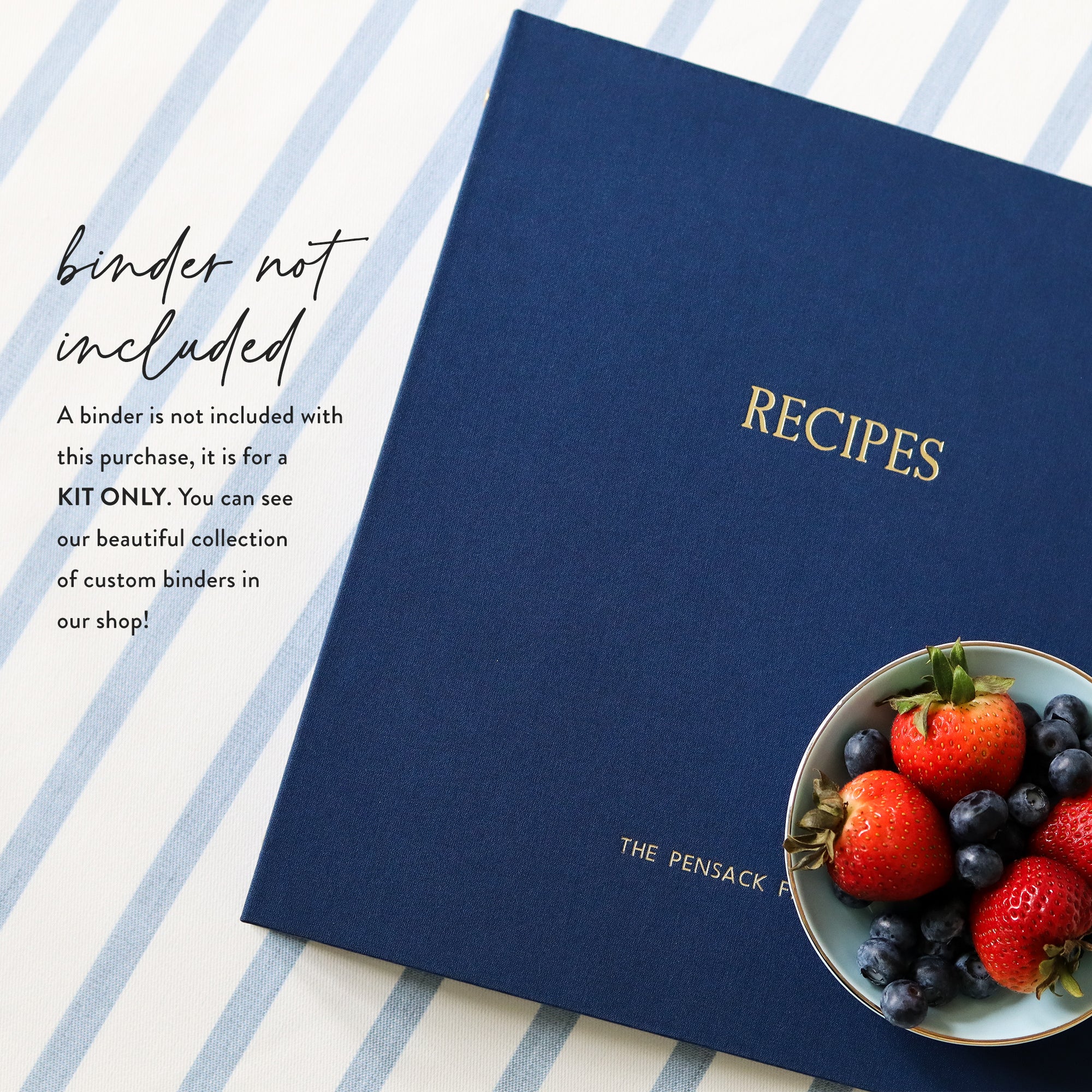 Recipe entry pages inside Recipe Binder Kit recipe binder