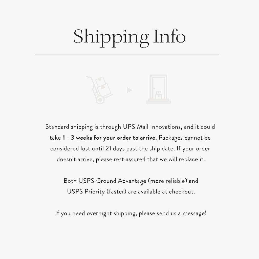 Detailed shipping information with UPS and USPS on a white background